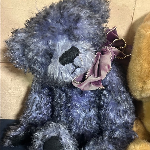 Vintage America Purple and Gold Teddy Bear Trio - Picture 5 of 8